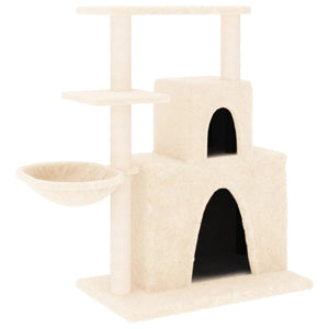 vidaXL Cat Scratching Tree with Sisal Scratching Posts Cream 83 cm