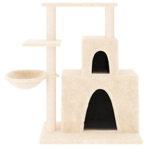 vidaXL Cat Scratching Tree with Sisal Scratching Posts Cream 83 cm
