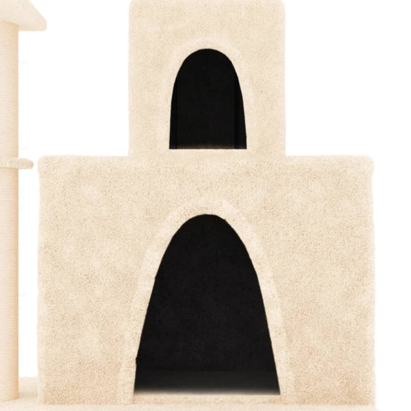 vidaXL Cat Scratching Tree with Sisal Scratching Posts Cream 83 cm