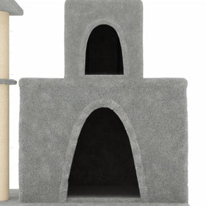 vidaXL Cat Tree with Sisal Scratching Posts Light Grey 83 cm