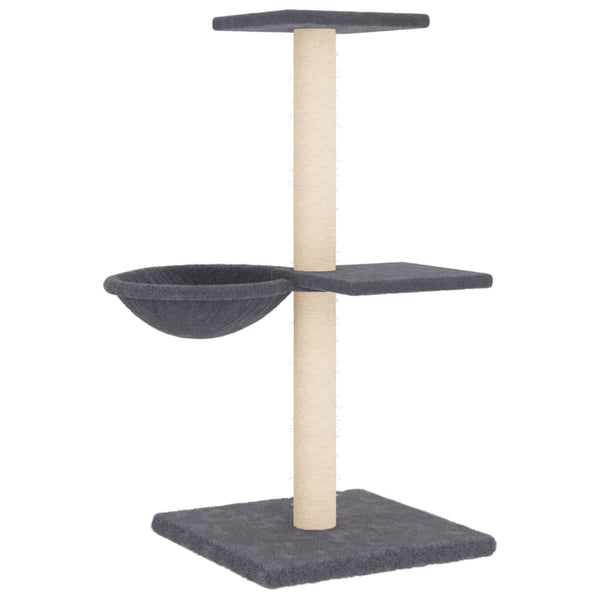 vidaXL Cat Scratching Post with Sisal Scratching Columns Dark Grey 72 cm