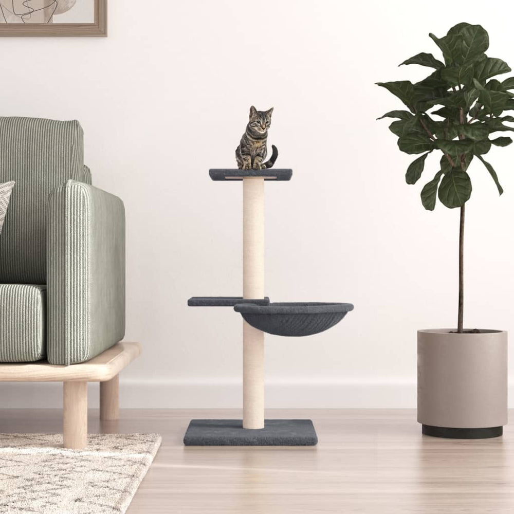 vidaXL Cat Scratching Post with Sisal Scratching Columns Dark Grey 72 cm