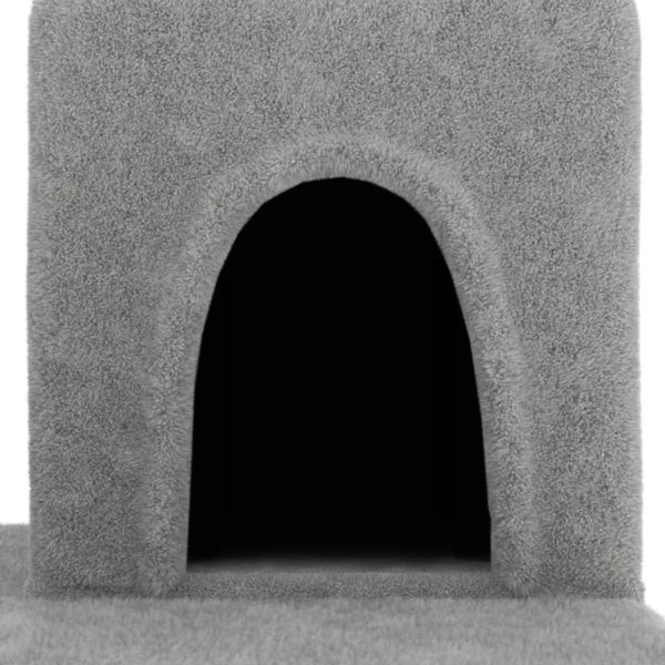 vidaXL Cat Tree with Sisal Scratching Posts Light Grey 154 cm