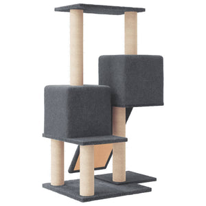 vidaXL Cat Tree with Sisal Scratching Posts Dark Grey 82 cm