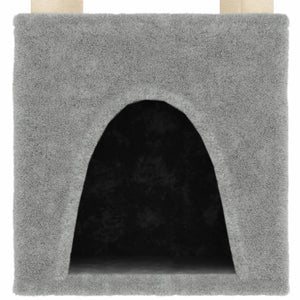 vidaXL Cat Tree with Sisal Scratching Posts Light Grey 147 cm
