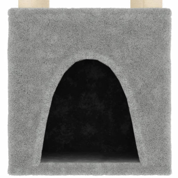 vidaXL Cat Tree with Sisal Scratching Posts Light Grey 147 cm