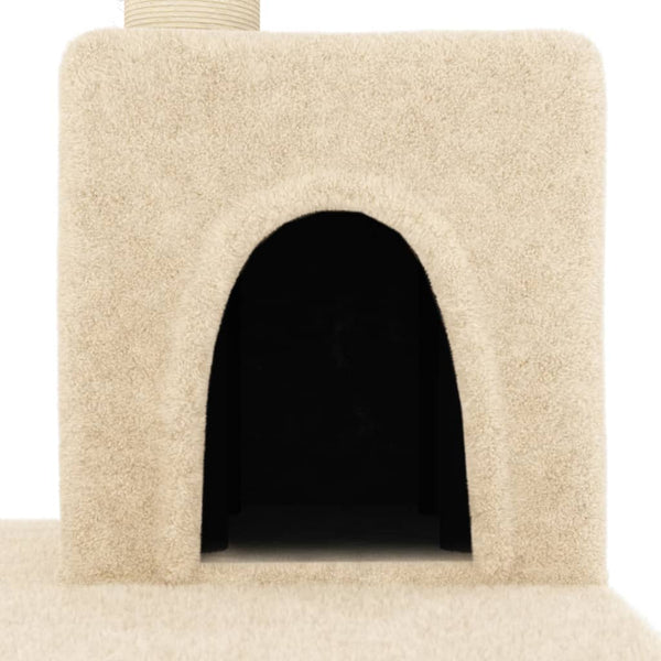 vidaXL Cat Tree with Sisal Scratching Posts Cream 123 cm