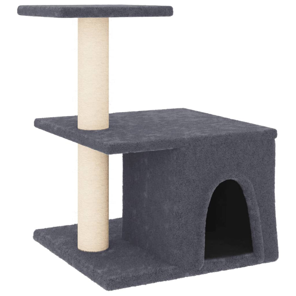 vidaXL Cat Tree with Sisal Scratching Posts Dark Gray 48 cm