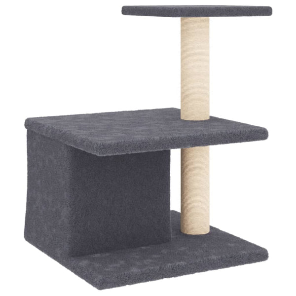 vidaXL Cat Tree with Sisal Scratching Posts Dark Gray 48 cm