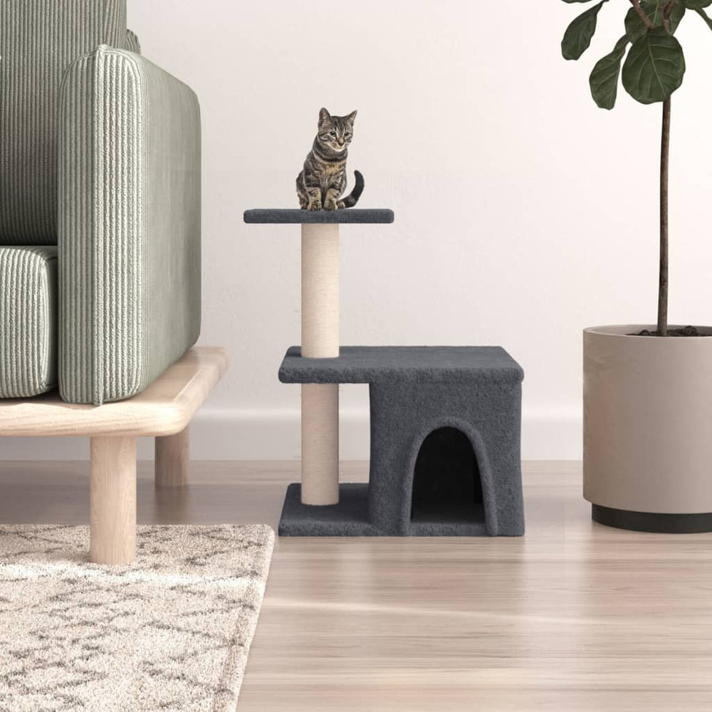vidaXL Cat Tree with Sisal Scratching Posts Dark Gray 48 cm