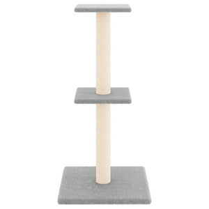 vidaXL Cat Scratching Tree with Sisal Scratching Posts Light Gray 73 cm