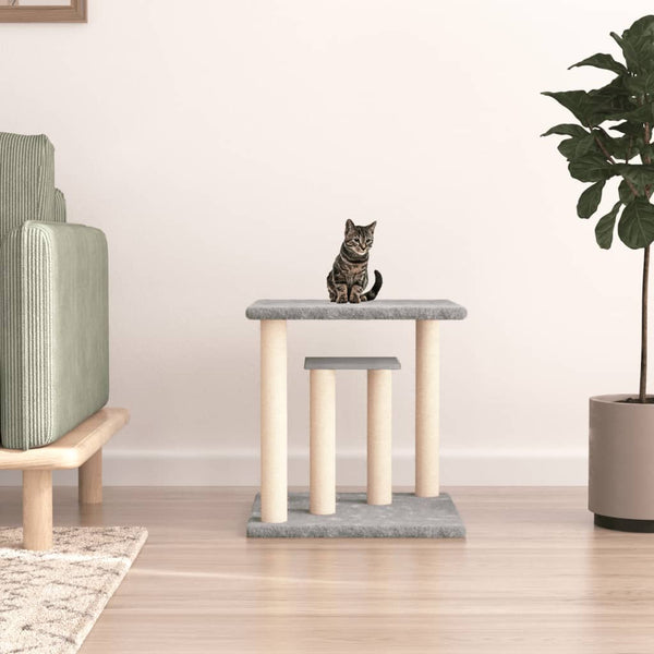 vidaXL Cat Tree with Platforms Light Grey 50 cm