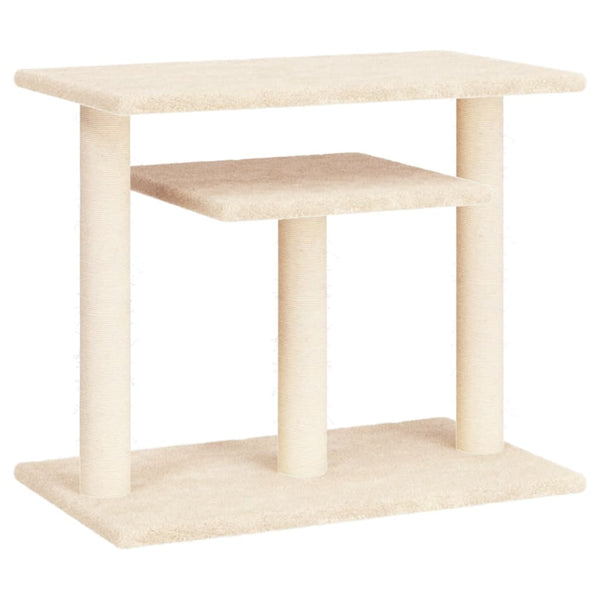 vidaXL Cat Tree with Platforms Cream 62.5 cm