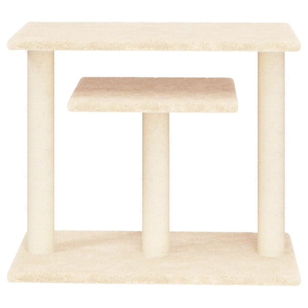 vidaXL Cat Tree with Platforms Cream 62.5 cm