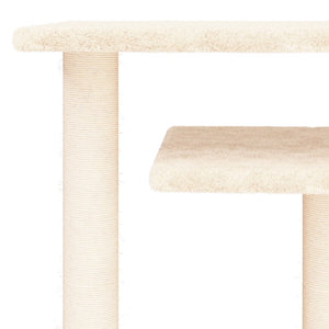 vidaXL Cat Tree with Platforms Cream 62.5 cm