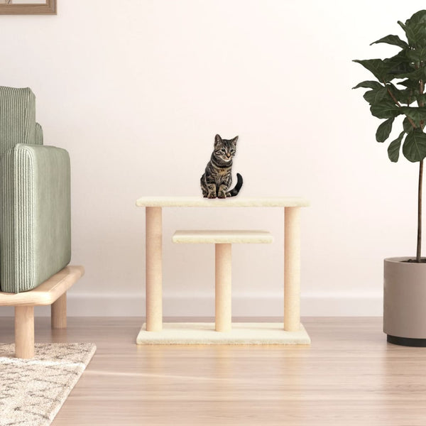 vidaXL Cat Tree with Platforms Cream 62.5 cm