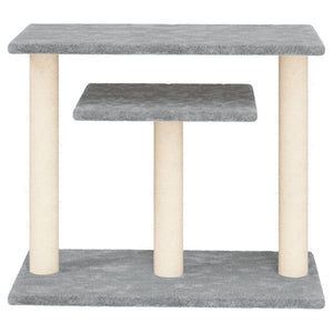 vidaXL Cat Tree with Platforms Light Grey 62.5 cm