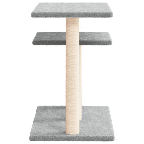 vidaXL Cat Tree with Platforms Light Grey 62.5 cm
