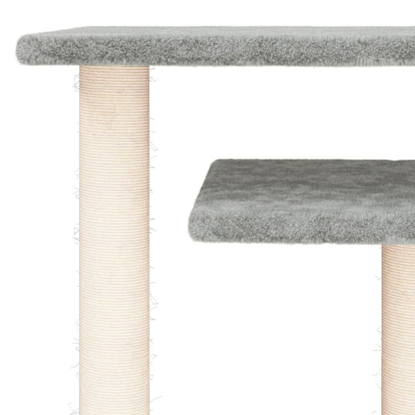 vidaXL Cat Tree with Platforms Light Grey 62.5 cm