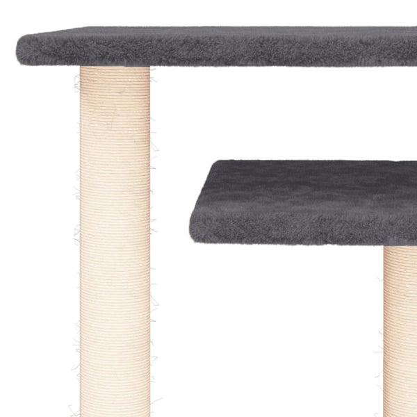 vidaXL Cat Tree with Platforms Dark Grey 62.5 cm