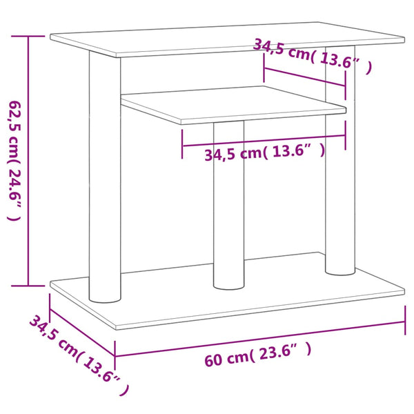 vidaXL Cat Tree with Platforms Dark Grey 62.5 cm