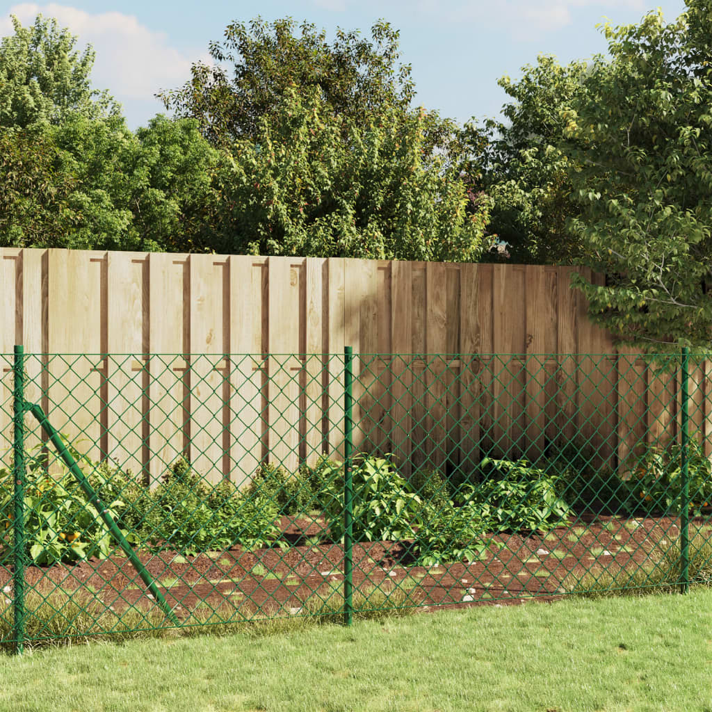 vidaXL Chicken Wire Fence Green 0.8x10 m