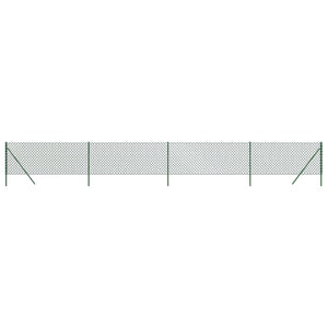 vidaXL Green Chain Link Fence 1.1x10 m