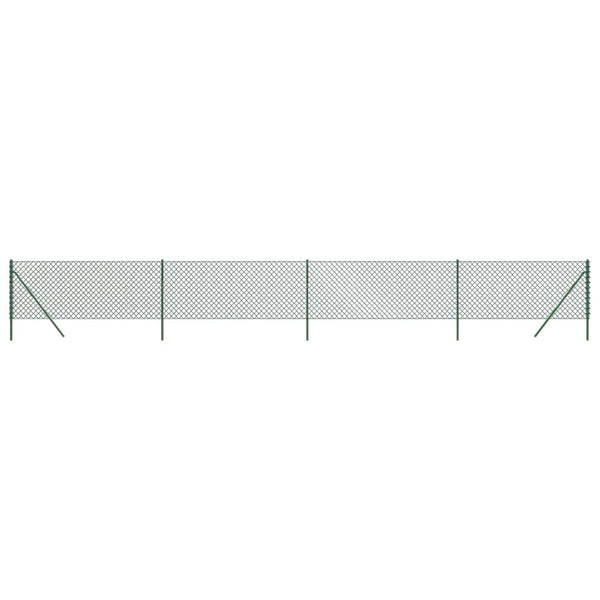 vidaXL Green Chain Link Fence 1.1x10 m
