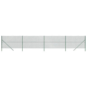 vidaXL Chain Link Fence Green 1.4x10 m