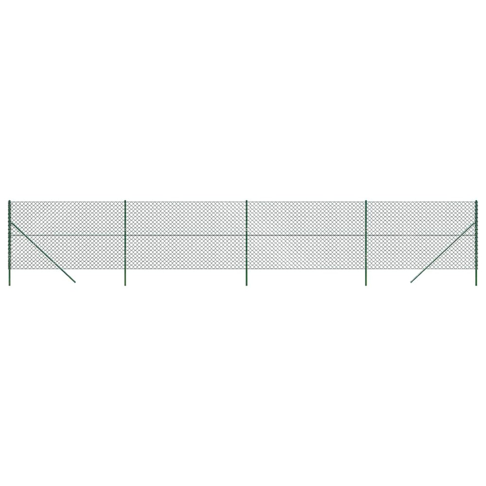 vidaXL Chain Link Fence Green 1.6x10 m