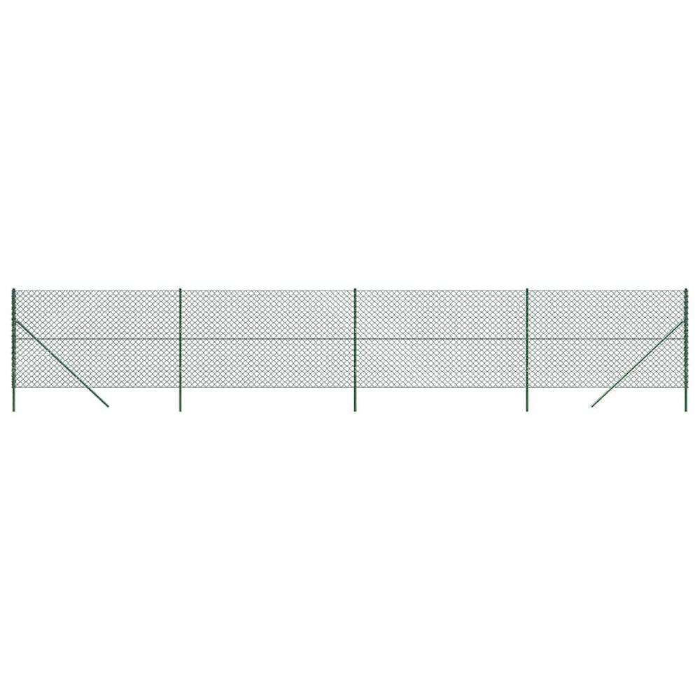 vidaXL Chain Link Fence Green 1.8x10 m