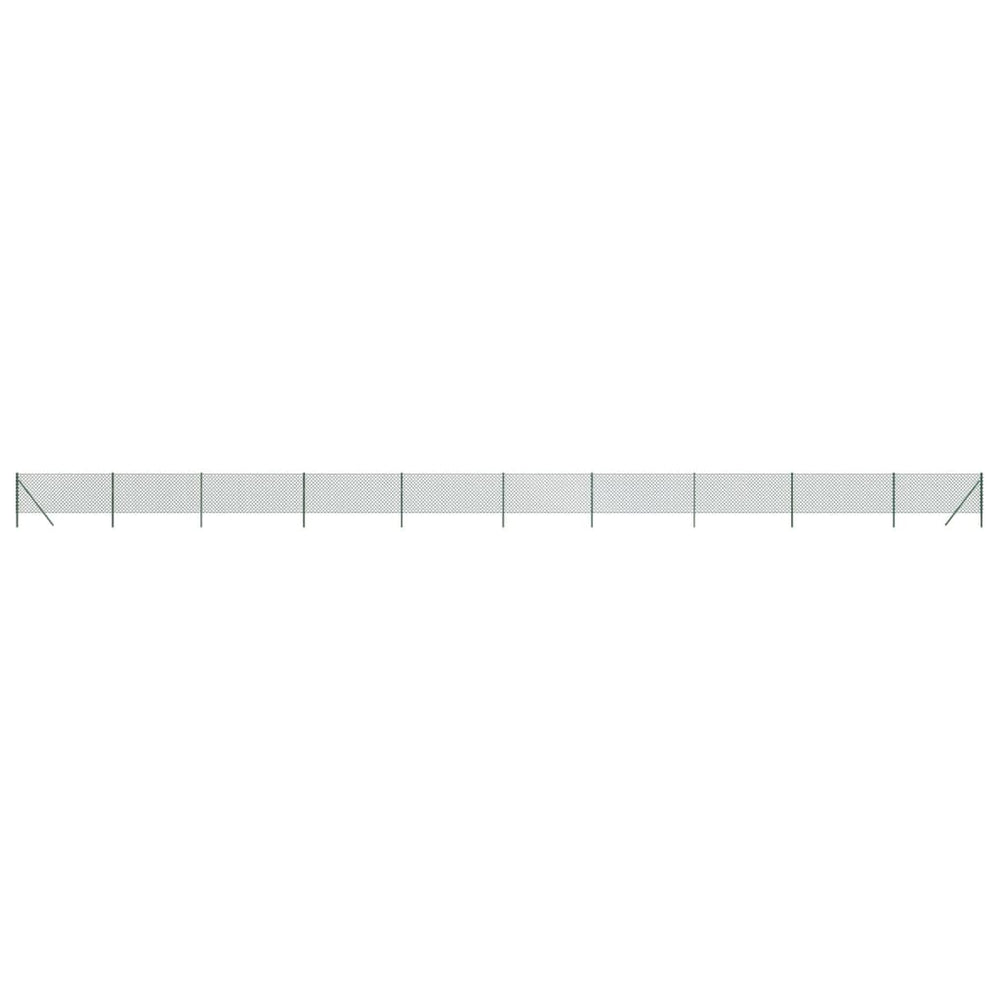 vidaXL Chain Link Fence Green 1x25 m