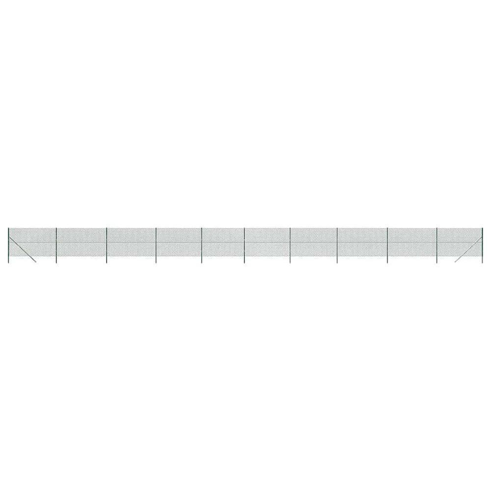 vidaXL Chain Link Fence Green 1.4x25 m