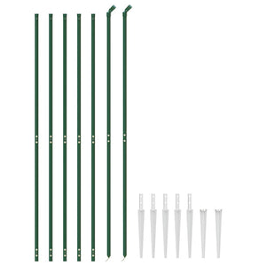 vidaXL Chain Link Fence with Ground Spikes Green 1.8x10 m