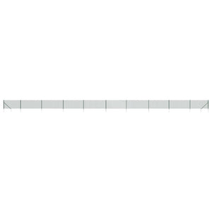 vidaXL Chain Link Fence with Ground Spikes Green 1x25 m