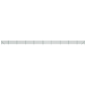 vidaXL Chain Link Fence with Ground Spikes Green 1.1x25 m