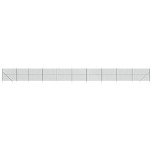 vidaXL Chain Link Fence with Ground Spikes Green 1.6x25 m
