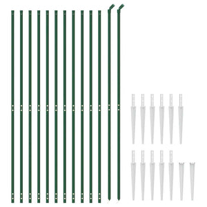 vidaXL Chain Link Fence with Ground Sockets Green 2.2x25 m