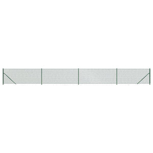 vidaXL Chain Link Fence with Ground Flange Green 0.8x10 m