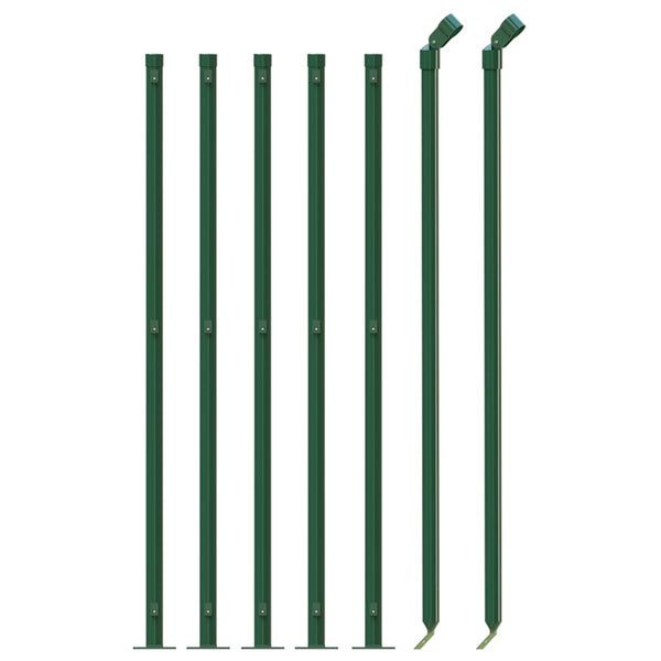vidaXL Chain Link Fence with Ground Flange Green 0.8x10 m