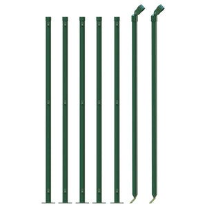 vidaXL Chain Link Fence with Ground Flange Green 1x10 m