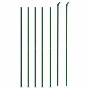 vidaXL Chain Link Fence with Ground Flange Green 1.4x10 m