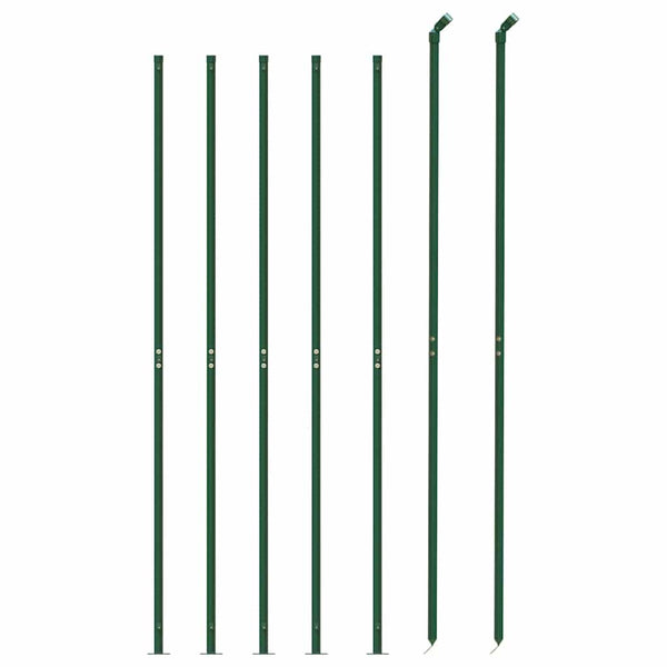 vidaXL Chain Link Fence with Ground Flange Green 1.4x10 m