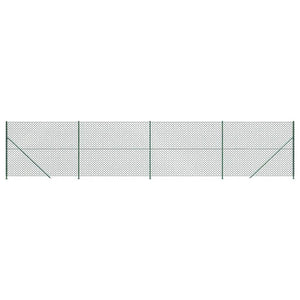 vidaXL Chain Link Fence with Ground Flange Green 1.8x10 m
