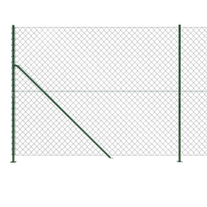 vidaXL Chain Link Fence with Ground Flange Green 1.8x10 m