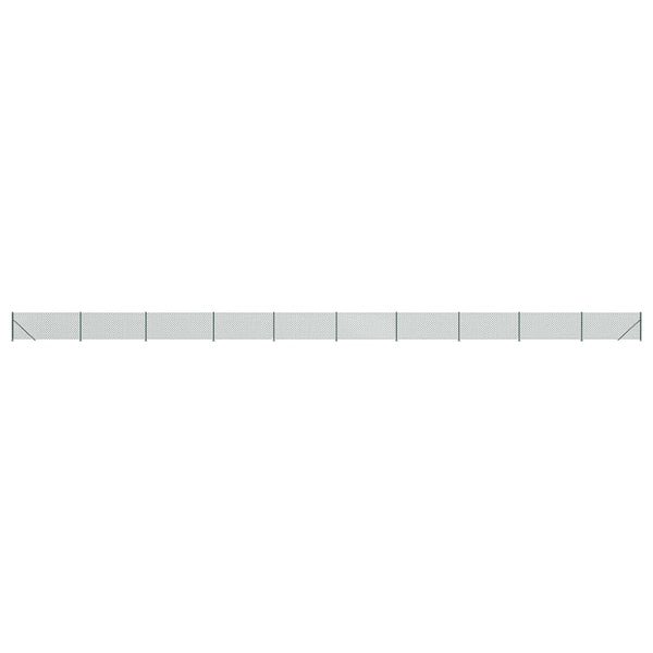 vidaXL Chain Link Fence with Ground Flange Green 0.8x25 m