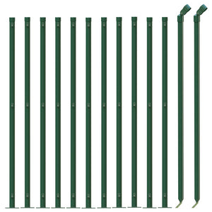 vidaXL Chain Link Fence with Ground Flange Green 0.8x25 m