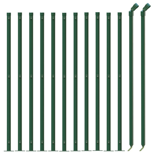 vidaXL Chain Link Fence with Ground Flange Green 0.8x25 m