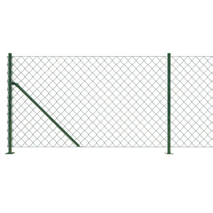 vidaXL Chain Link Fence with Ground Flange Green 0.8x25 m