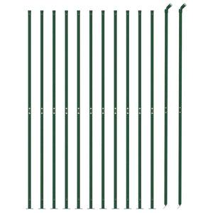 vidaXL Chain Link Fence with Ground Flange Green 1.8x25 m